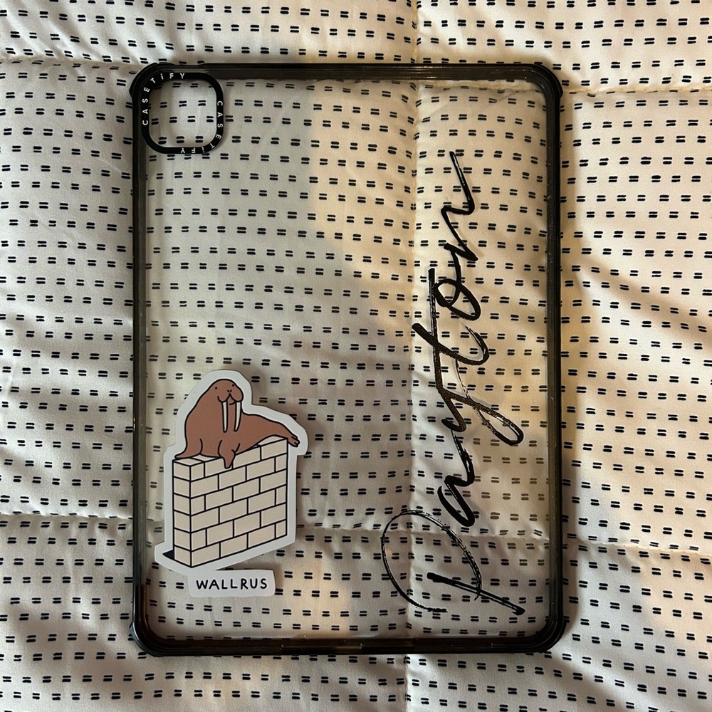 Clear iPad Case with Walrus sticker